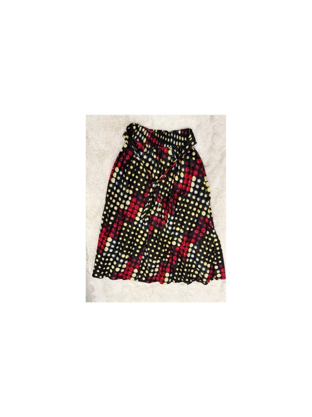 S.B. Fashion Maxi Skirt Black Red Yellow Polka Dot Sz. OSFM (EUC)